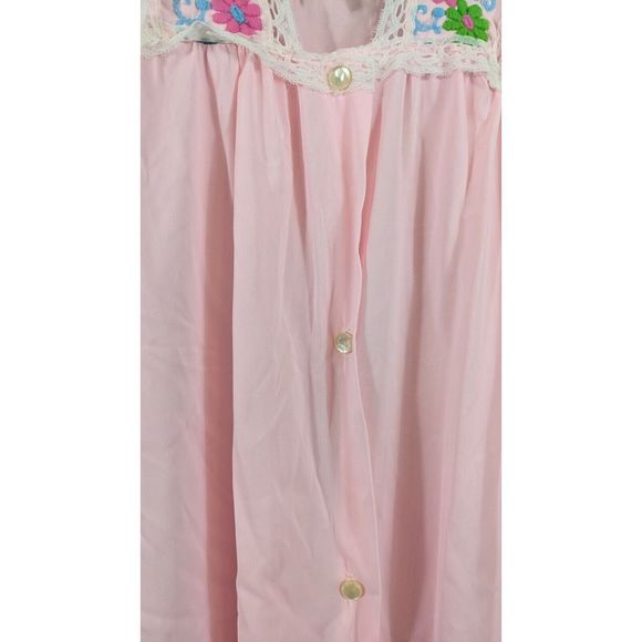 Pink Vintage Deena Nylon Night Shirt Flower Power 60s - Picture 5 of 16